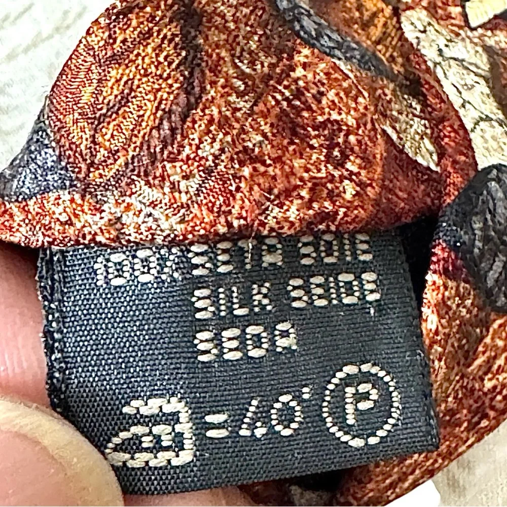 Ermenegildo Zegna Men’s Silk Tie Orange Floral Made in Italy 3.875” x 57.75” GUC